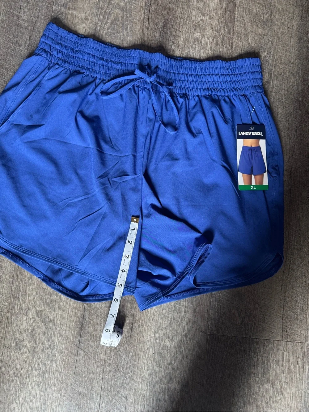 Lands' End Women's XL Drawstring Quick Dry Swim Shorts - Blue UPF 50 - NWT